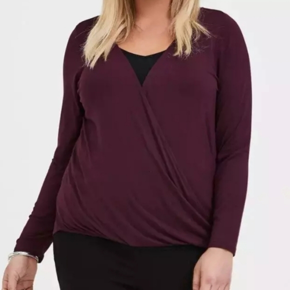 Torrid Super Soft Knits Surplice Top - Picture 1 of 4